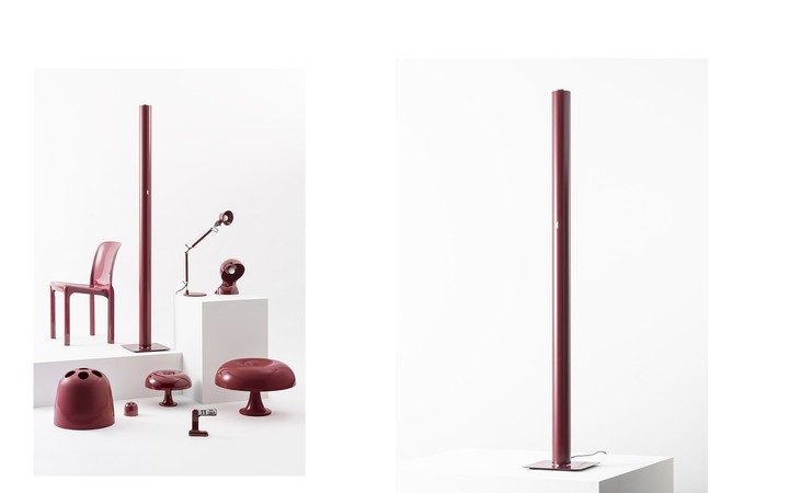 Ilio Floor Lamp Ruby Red Collection by Artemide Lamps